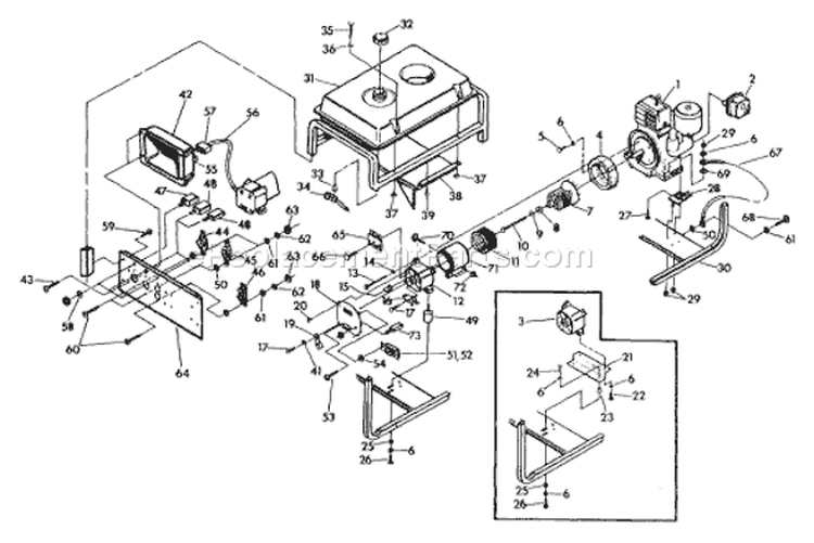 Page A Diagram and Parts List for 9085-3  Briggs and Stratton Generator